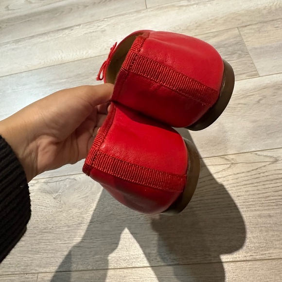 Jcrew red ballet flats genuine leather size 8 - Picture 5 of 9